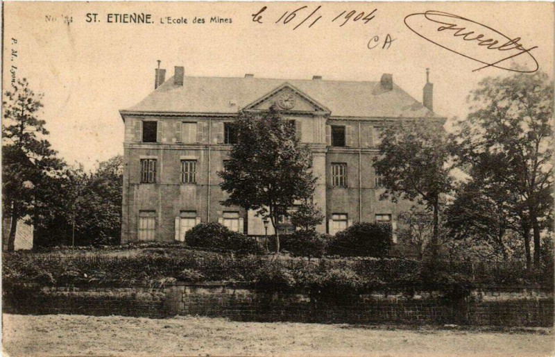Carte postale ancienne Saint-Etienne Ecole des Mines à Saint-Étienne
