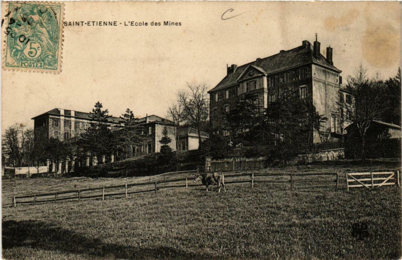 Carte postale ancienne Saint-Etienne L'Ecole des Mines à Saint-Étienne