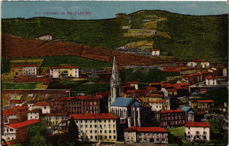Carte postale ancienne Valfleury Vue générale à Valfleury