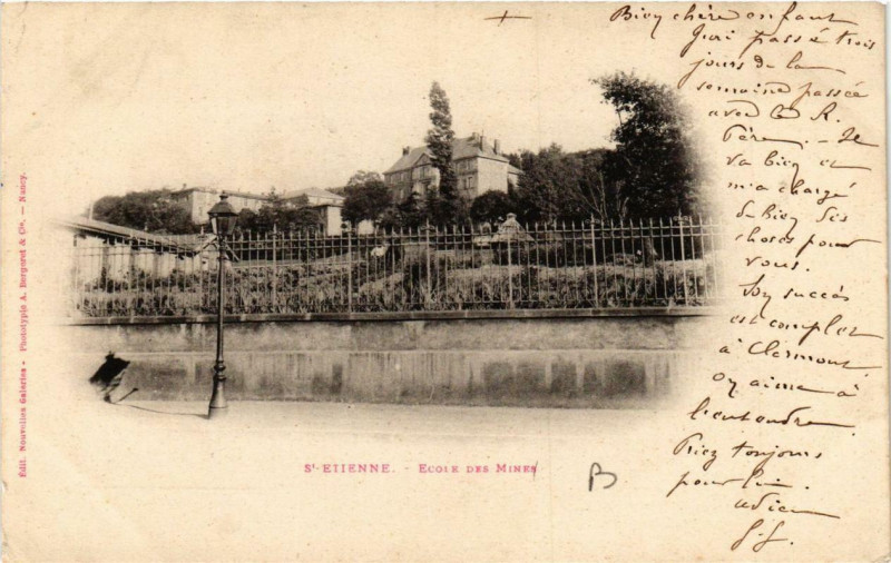 Carte postale ancienne Saint-Etienne Ecole des Mines à Saint-Étienne