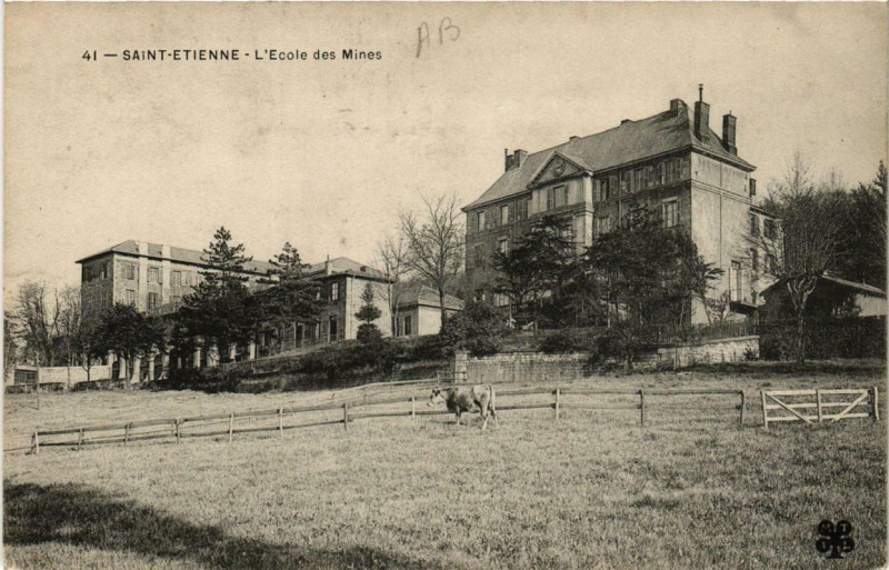 Carte postale ancienne Saint-Etienne L'Ecole des Mines à Saint-Étienne