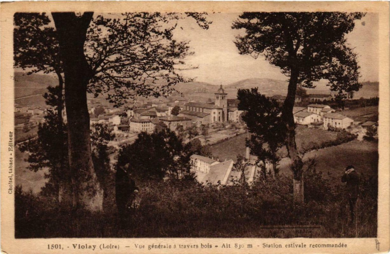Carte postale ancienne Violay Vue générale. Station estivale recommandée à Violay