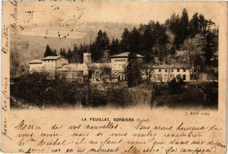 Carte postale ancienne Sorbiers La Feuillat à Sorbiers