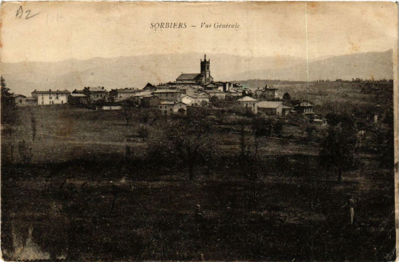 Carte postale ancienne Sorbiers Vue générale à Sorbiers