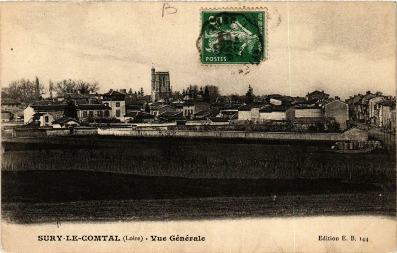 Carte postale ancienne Sury-le-Comtal Vue générale à Sury-le-Comtal