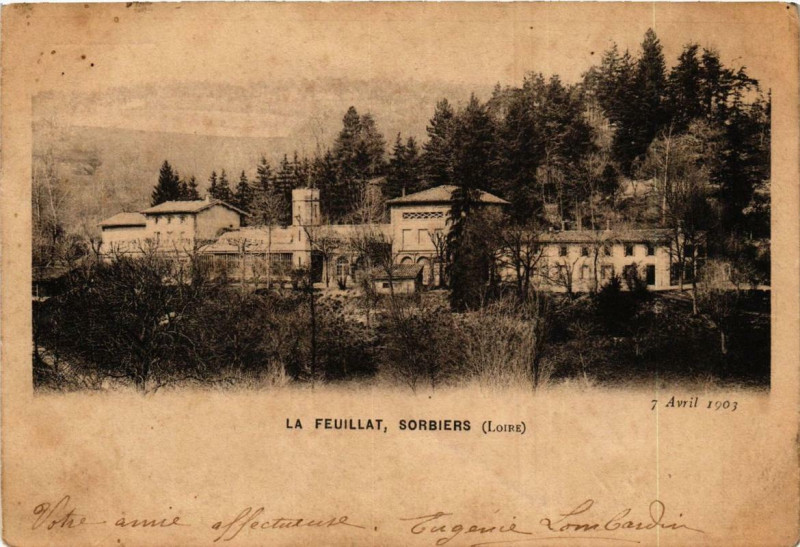 Carte postale ancienne Sorbiers La Feuillat à Sorbiers