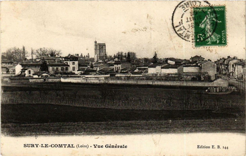 Carte postale ancienne Sury-le-Comtal Vue générale à Sury-le-Comtal