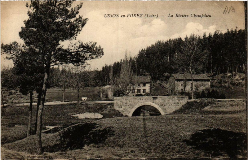 Carte postale ancienne La Rivière Champdieu à Usson-en-Forez