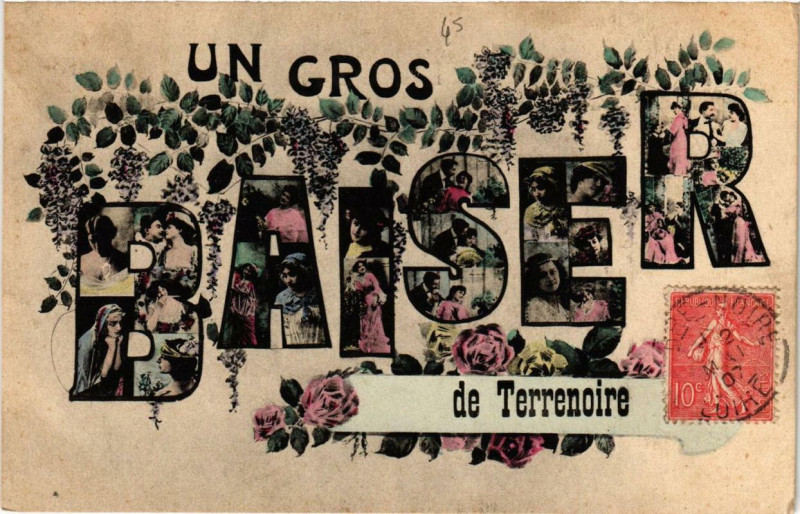 Carte postale ancienne Un Gros Baiser de Terrenoire