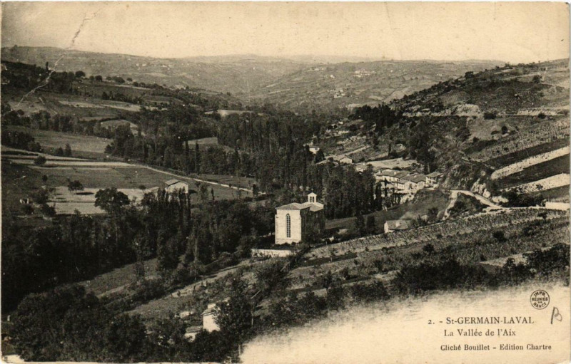Carte postale ancienne Saint-Germain-Laval La Vallée de l'Aix à Saint-Germain-Laval