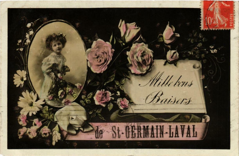 Carte postale ancienne Mille bons Baisers de Saint-Germain-Laval à Saint-Germain-Laval