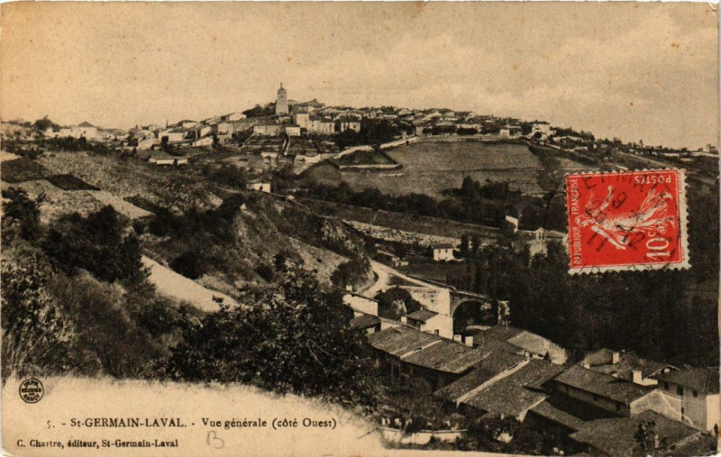 Carte postale ancienne Saint-Germain-Laval Vue générale à Saint-Germain-Laval