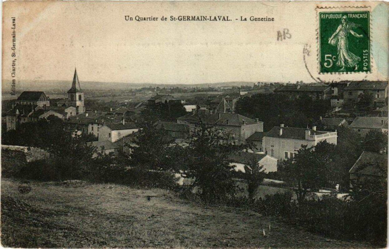 Carte postale ancienne Un Quartier de Saint-Germain-Laval La Genetine à Saint-Germain-Laval