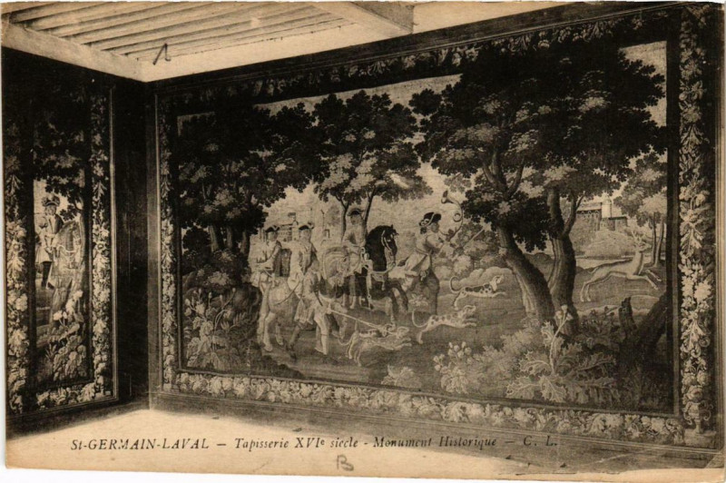 Carte postale ancienne Saint-Germain-Laval Tapisserie XVIe siecle. Monument Historique à Saint-Germain-Laval