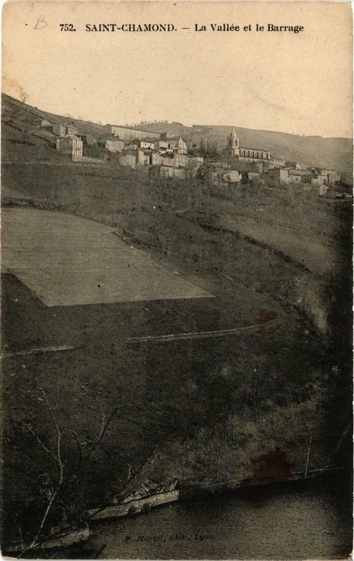 Carte postale ancienne Saint-Chamond La Vallée et le Barrage à Saint-Chamond