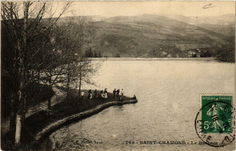 Carte postale ancienne Saint-Chamond Le Barrage à Saint-Chamond