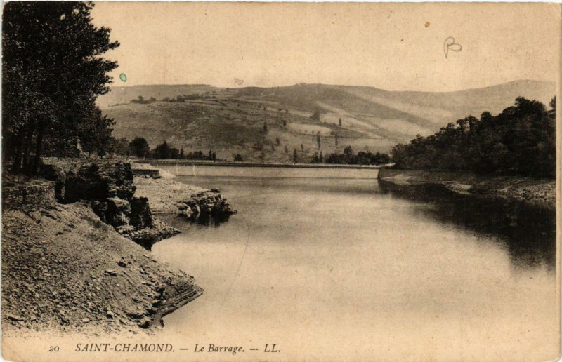Carte postale ancienne Saint-Chamond Le Barrage à Saint-Chamond