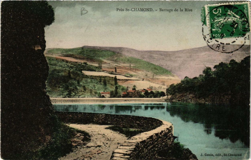 Carte postale ancienne Pres Saint-Chamond Barrage de la Rive à Saint-Chamond