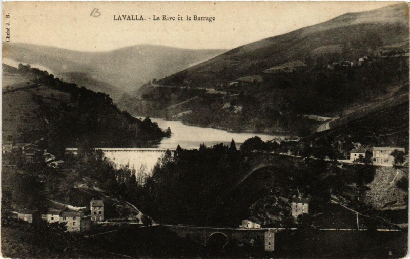 Carte postale ancienne La Valla La Rive et le Barrage