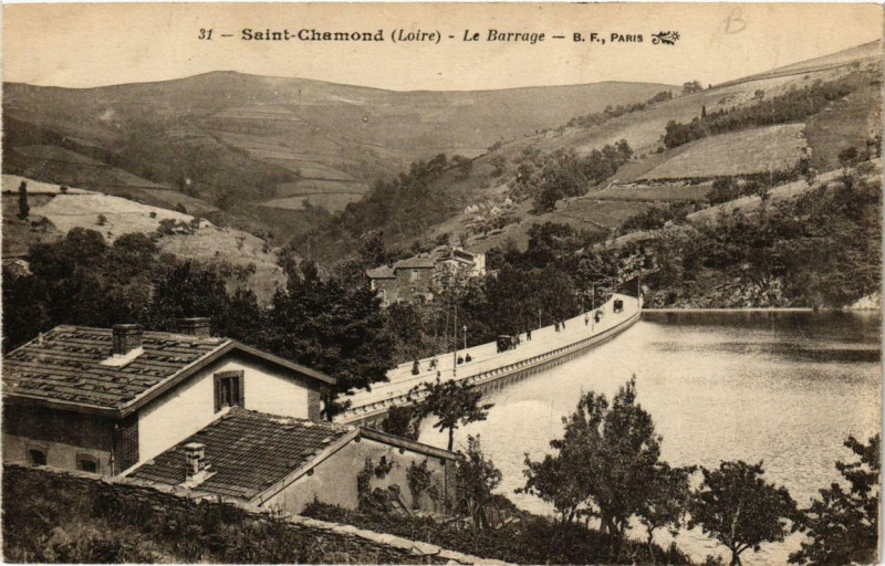 Carte postale ancienne Saint-Chamond Le Barrage à Saint-Chamond