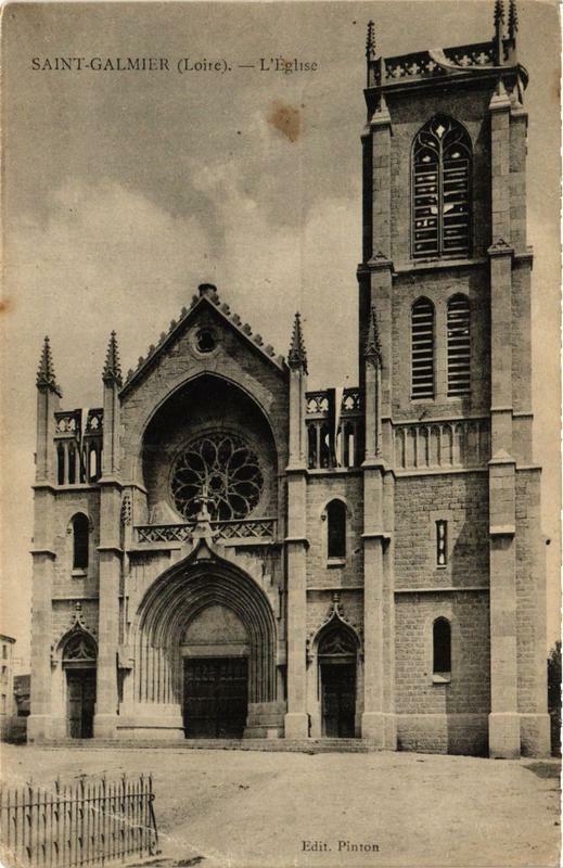 Carte postale ancienne Saint-Galmier L'Eglise à Saint-Galmier