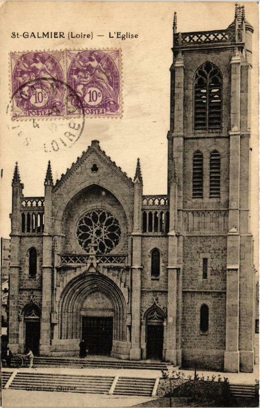 Carte postale ancienne Saint-Galmier L'Eglise à Saint-Galmier