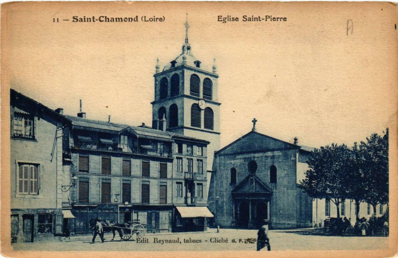 Carte postale ancienne Saint-Chamond Eglise Saint-Pierre à Saint-Chamond