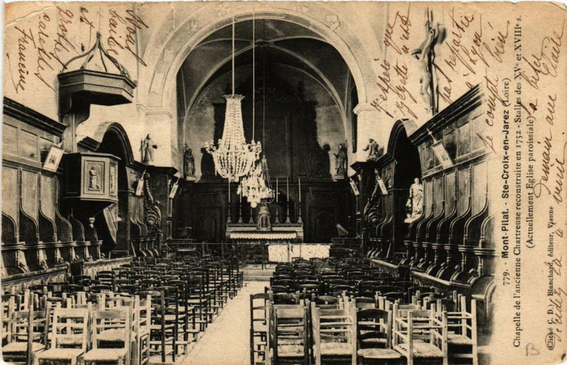 Carte postale ancienne Sainte-Croix-en-Jarez Chapelle de l'ancienne Chartreuse à Sainte-Croix-en-Jarez