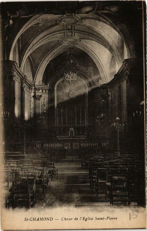 Carte postale ancienne Saint-Chamond Choeur de l'Eglise Saint-Pierre à Saint-Chamond