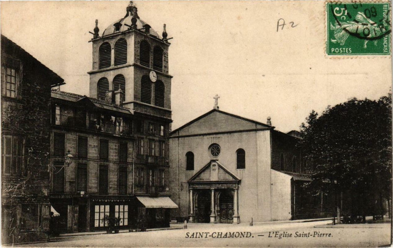 Carte postale ancienne Saint-Chamond L'Eglise Saint-Pierre à Saint-Chamond