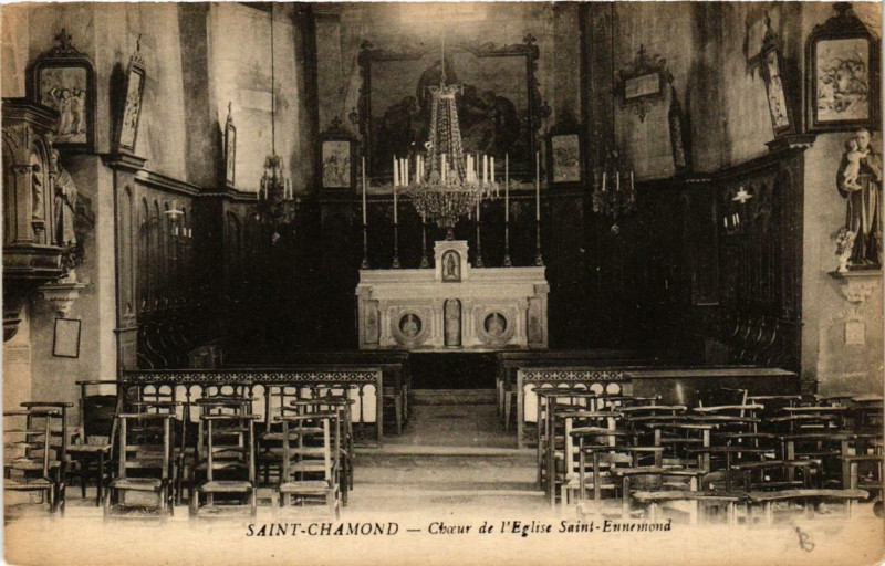 Carte postale ancienne Saint-Chamond Choeur de l'Eglise Saint-Ennemond à Saint-Chamond