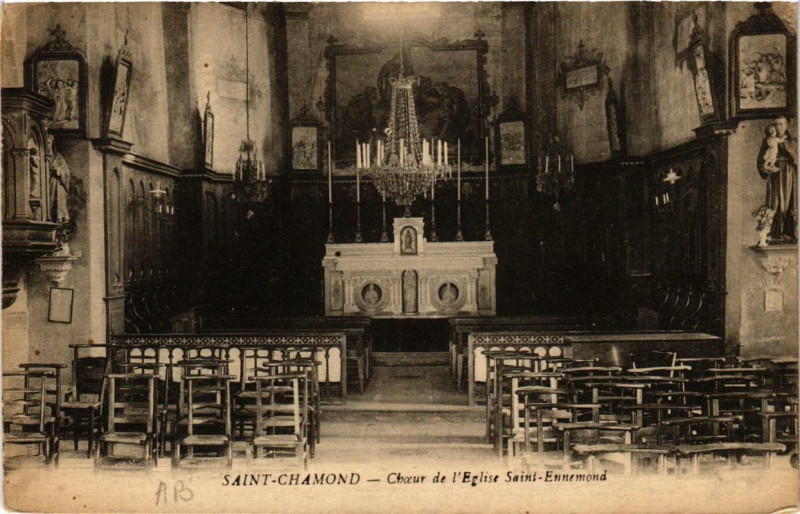Carte postale ancienne Saint-Chamond Choeur de l'Eglise Saint-Ennemond à Saint-Chamond
