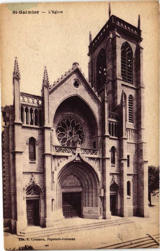 Carte postale ancienne Saint-Galmier L'Eglise à Saint-Galmier