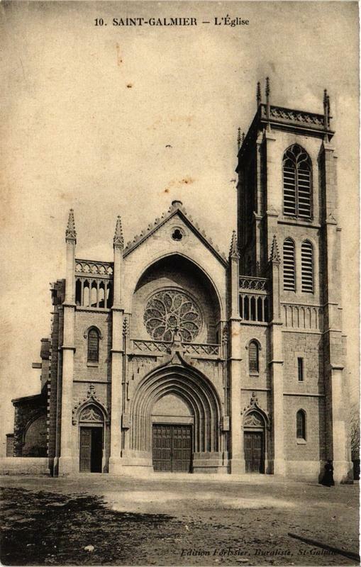 Carte postale ancienne Saint-Galmier L'Eglise à Saint-Galmier