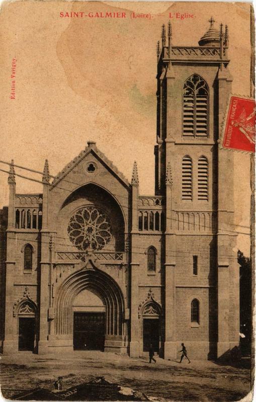 Carte postale ancienne Saint-Galmier L'Eglise à Saint-Galmier