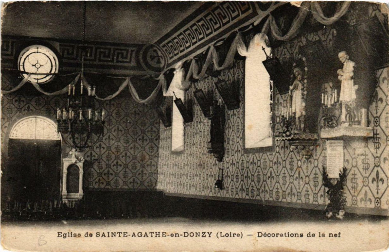 Carte postale ancienne Eglise de Sainte-Aghate-en-Donzy