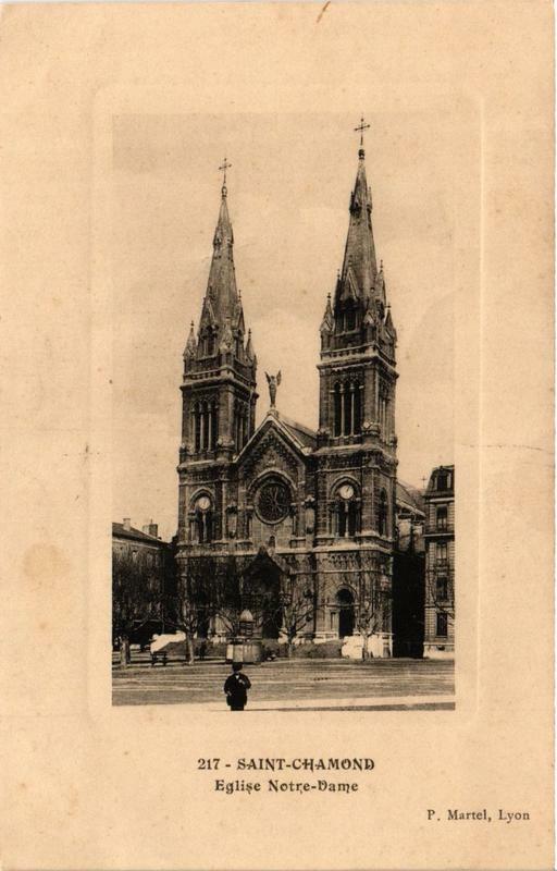 Carte postale ancienne Saint-Chamond Eglise N.-D. à Saint-Chamond