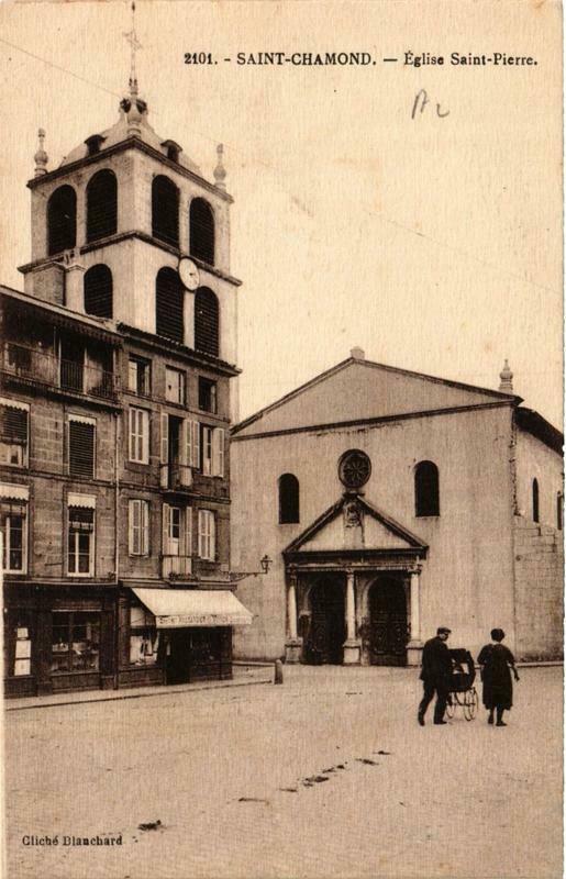 Carte postale ancienne Saint-Chamond Eglise Saint-Pierre à Saint-Chamond