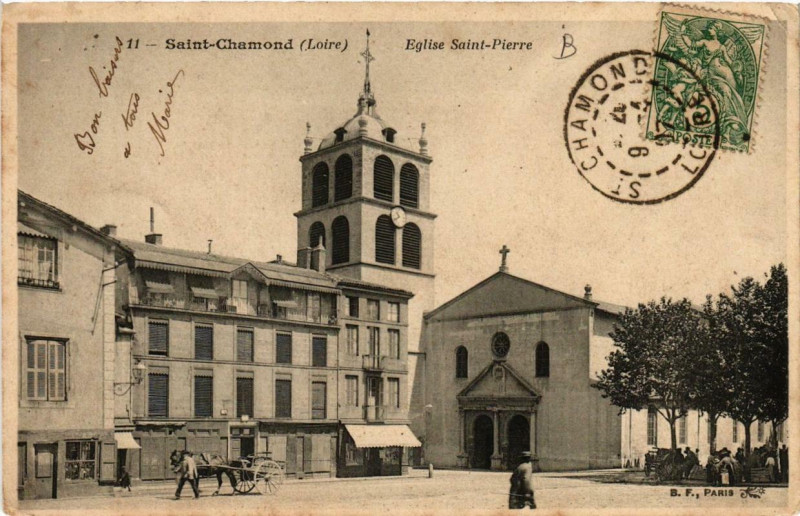 Carte postale ancienne Saint-Chamond Eglise Saint-Pierre à Saint-Chamond