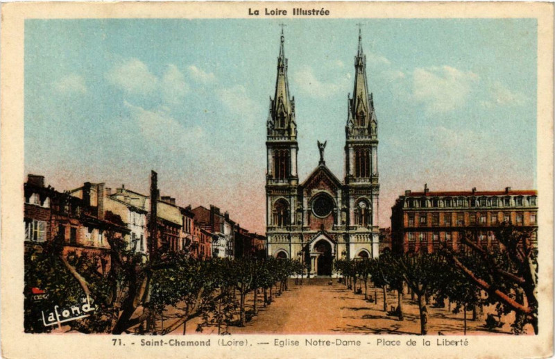 Carte postale ancienne Saint-Chamond Eglise N.-D. à Saint-Chamond