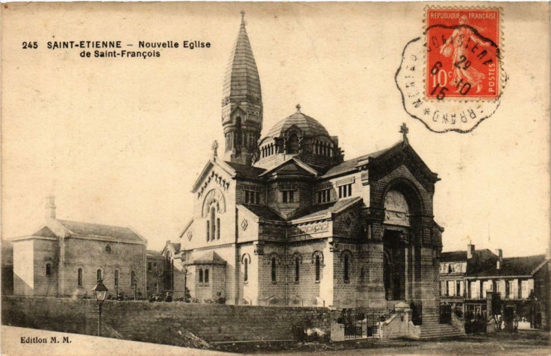 Carte postale ancienne Saint-Etienne Nouvelle Eglise de Saint-FRANCois à Saint-Étienne