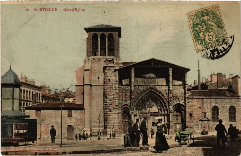 Carte postale ancienne Saint-Etienne Grand'Eglise à Saint-Étienne