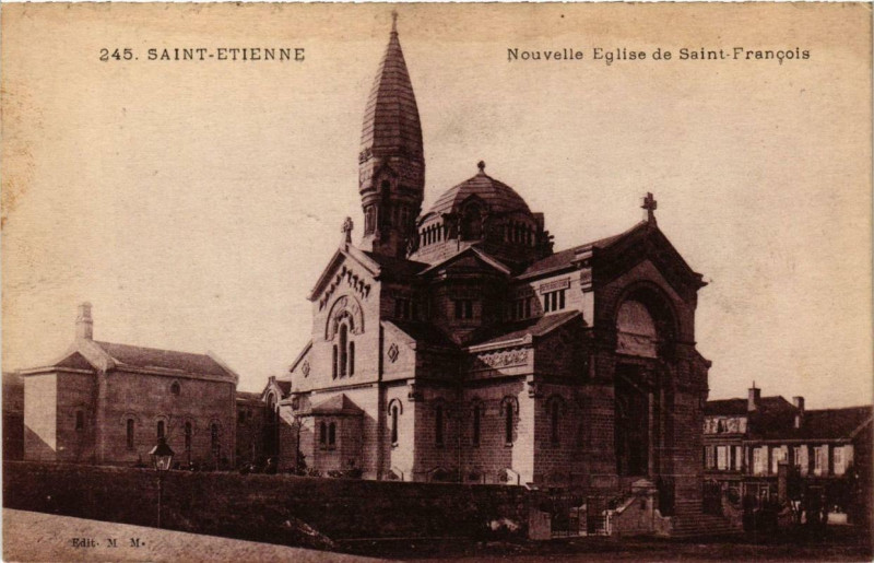 Carte postale ancienne Saint-Etienne Nouvelle Eglise de Saint-FRANCois à Saint-Étienne