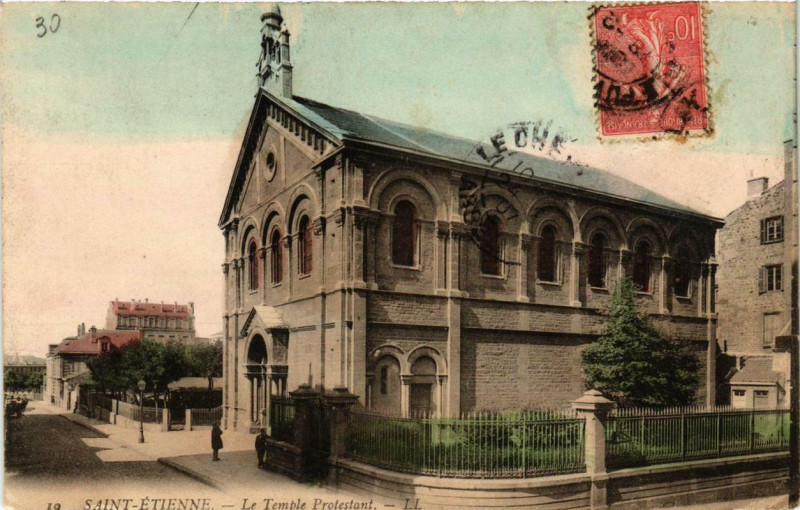 Carte postale ancienne Saint-Etienne Le Temple Protestant à Saint-Étienne