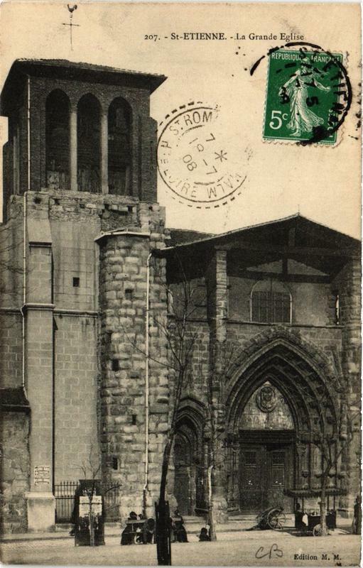 Carte postale ancienne Saint-Etienne La Grande Eglise à Saint-Étienne