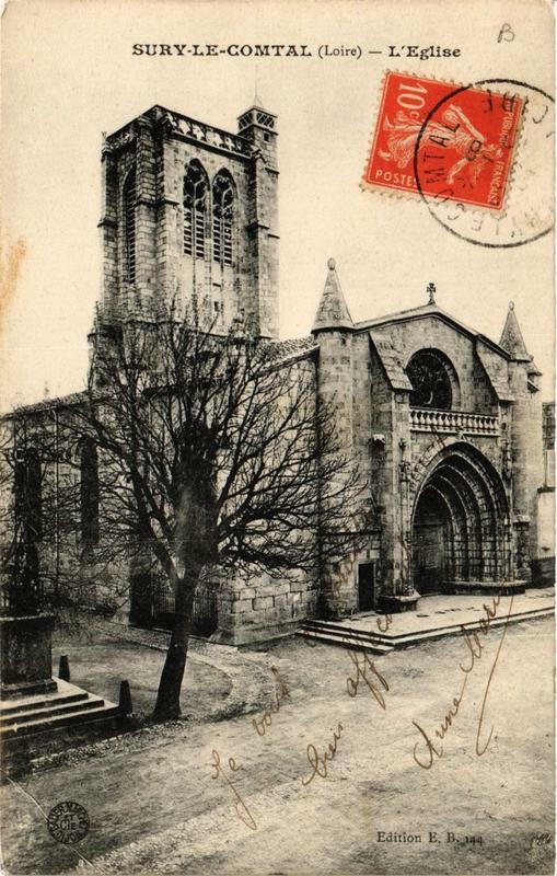 Carte postale ancienne Sury-le-Comtal L'Eglise à Sury-le-Comtal
