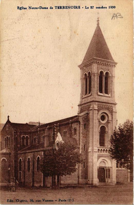 Carte postale ancienne Terrenoire Eglise Notre Dame