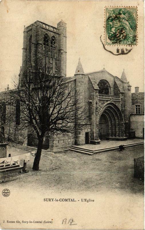Carte postale ancienne Sury-le-Comtal L'Eglise à Sury-le-Comtal