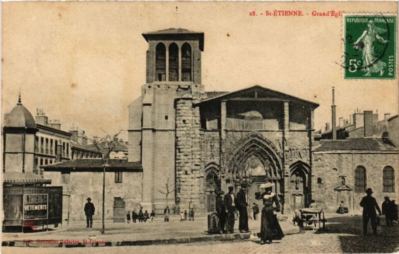 Carte postale ancienne Saint-Etienne Grand'Eglise à Saint-Étienne