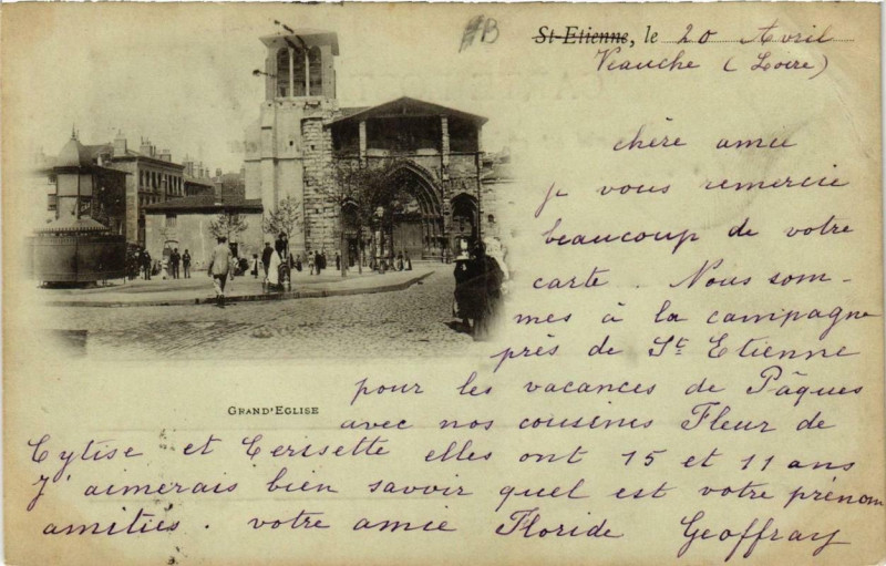 Carte postale ancienne Saint-Etienne - Grand'Eglise à Saint-Étienne